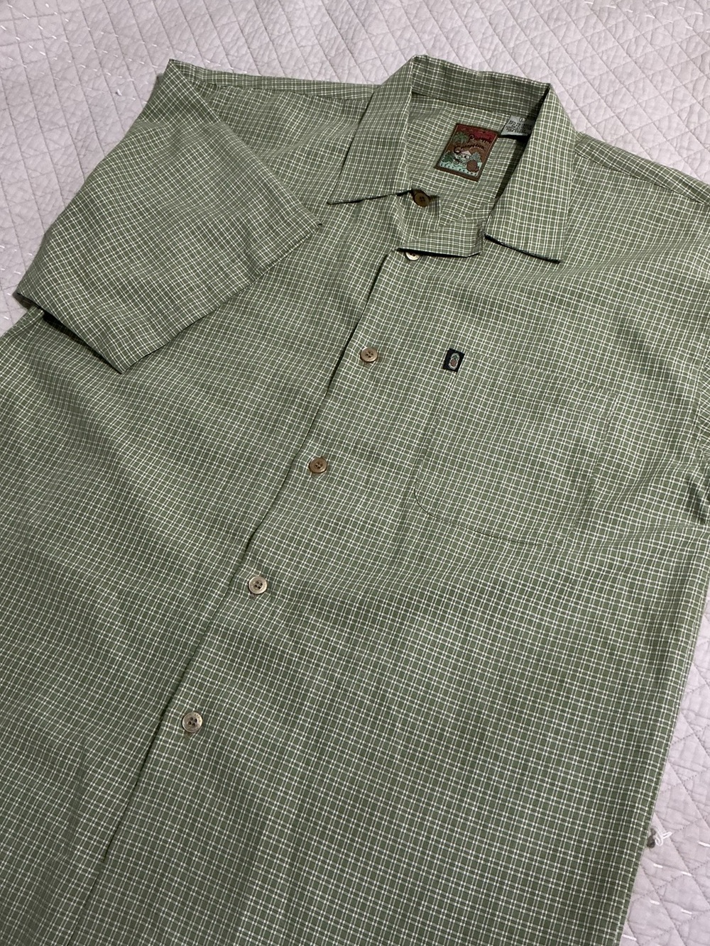 Vintage Pineapple Connection Plaid Button Up Shirt Size L